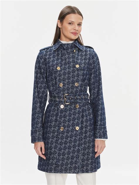 michael kors trenchcoat damen blau|Michael Kors trench coat women.